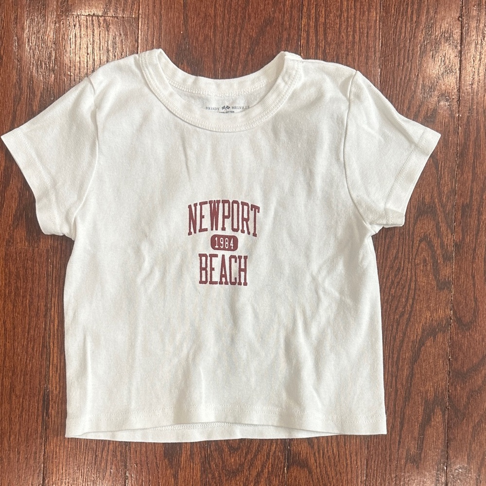Newport Kids White Tee with Red Print